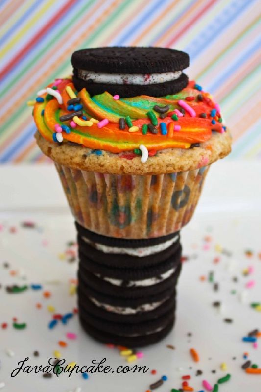 Birthday Cake Oreo Cupcakes