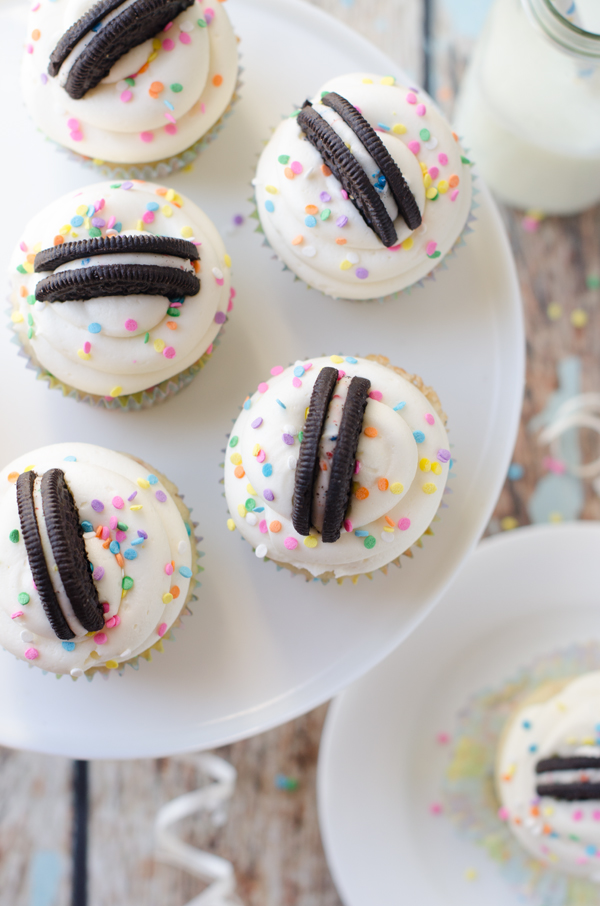 Birthday Cake Oreo Cupcakes