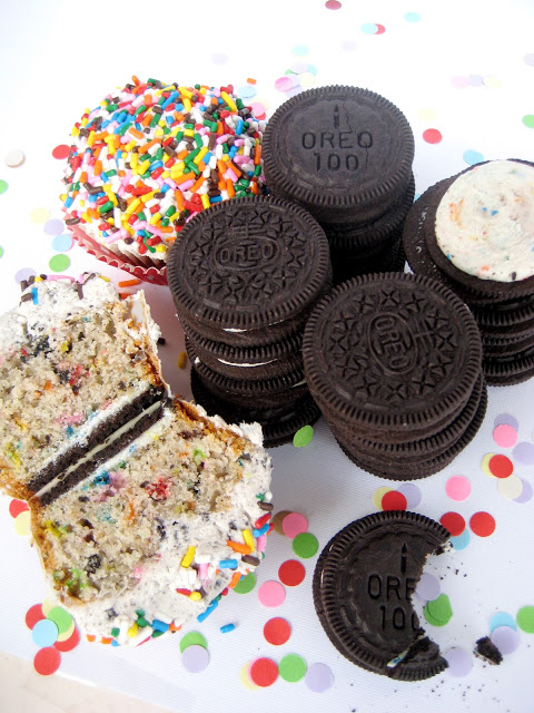 Birthday Cake Oreo Cupcakes