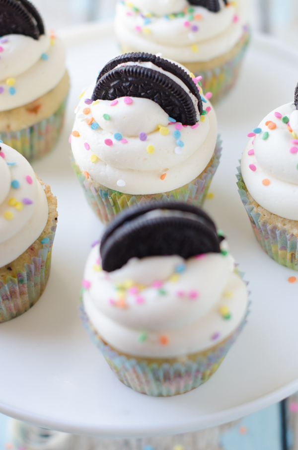 Birthday Cake Oreo Cupcakes