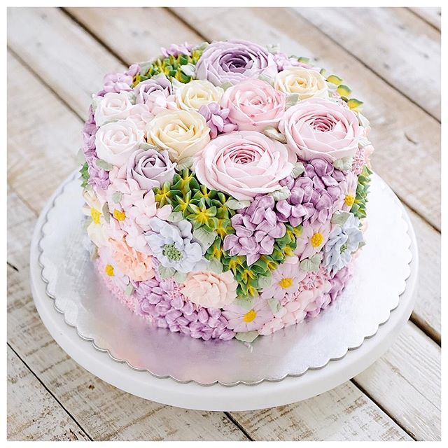 Birthday Cake with Flowers