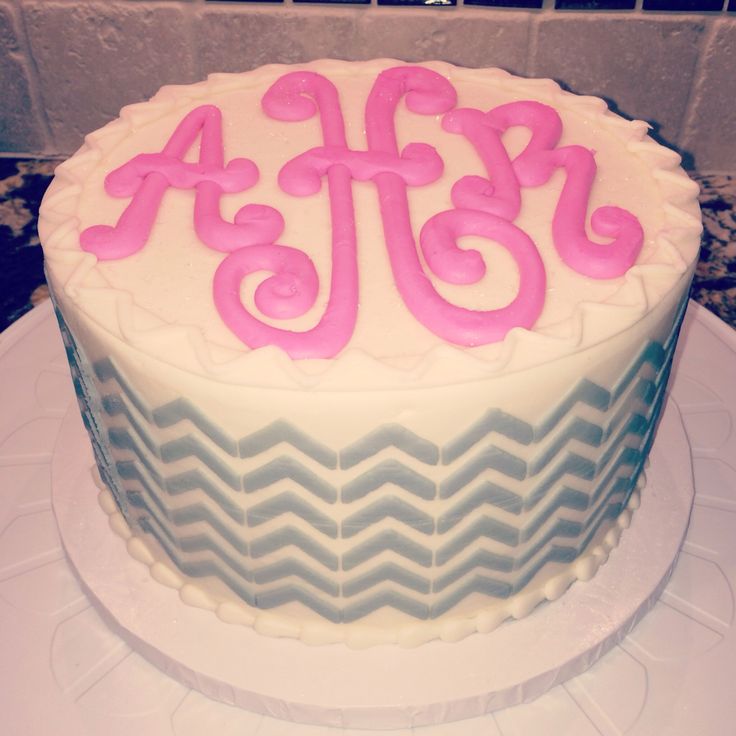 Birthday Cake with Monogram