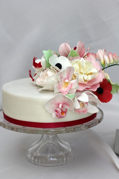 Birthday Cake with Sugar Flowers