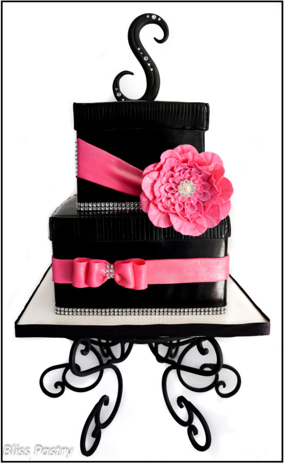 Black and Bling Birthday Cake