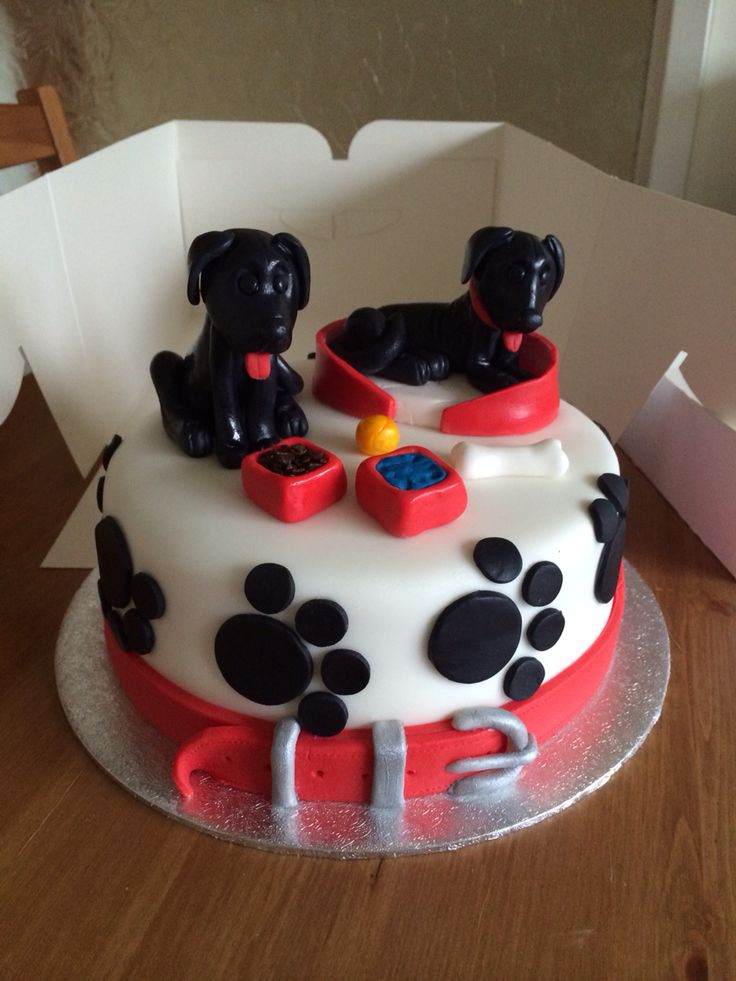 Black Lab Dog Birthday Cake