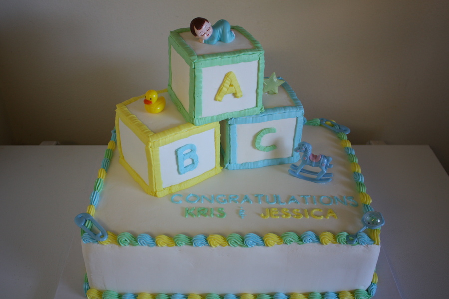 Blocks Baby Shower Sheet Cakes