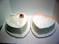 6 Photos of Bride And Groom Heart Cakes