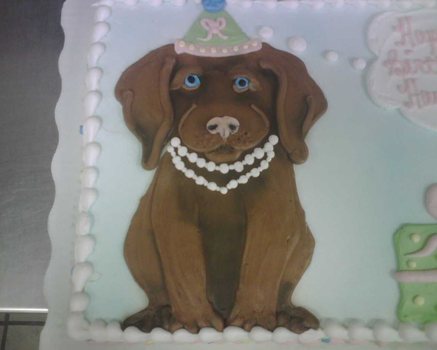 Cake with Chocolate Lab Puppy