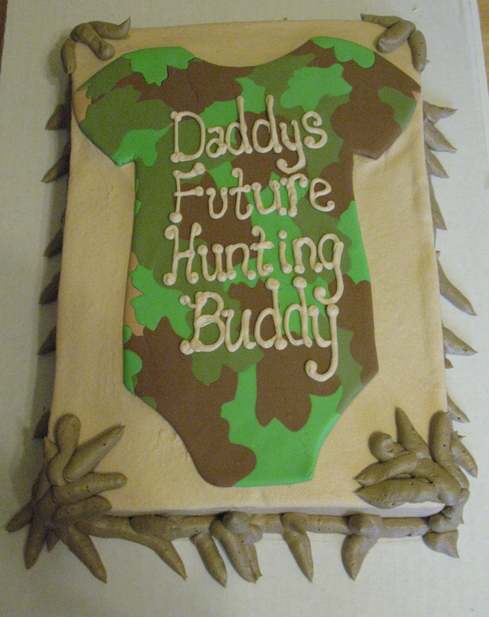 Camo Baby Shower Cake