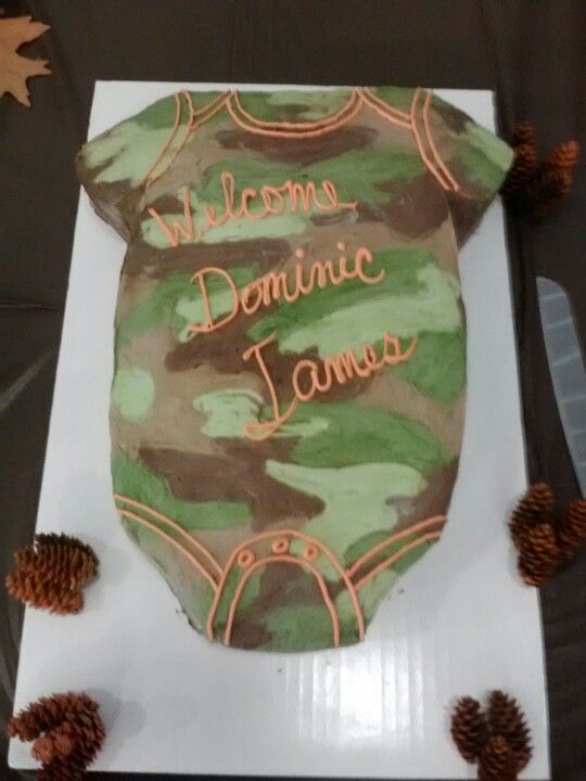 Camo Baby Shower Cake