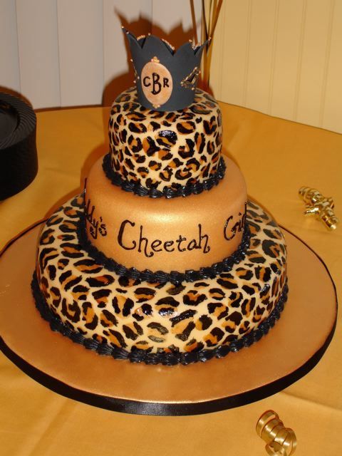 Cheetah Print Birthday Cake