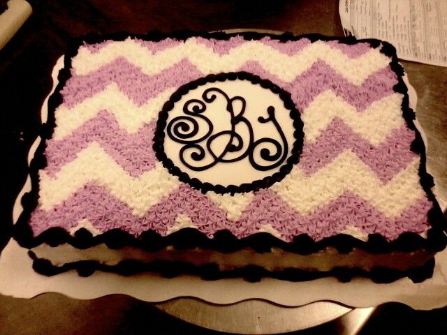 Chevron Birthday Cake with Initials