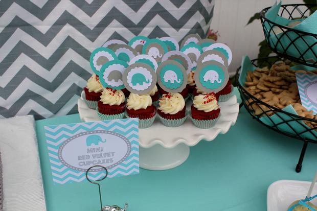 Chevron Elephant Baby Shower Decorations