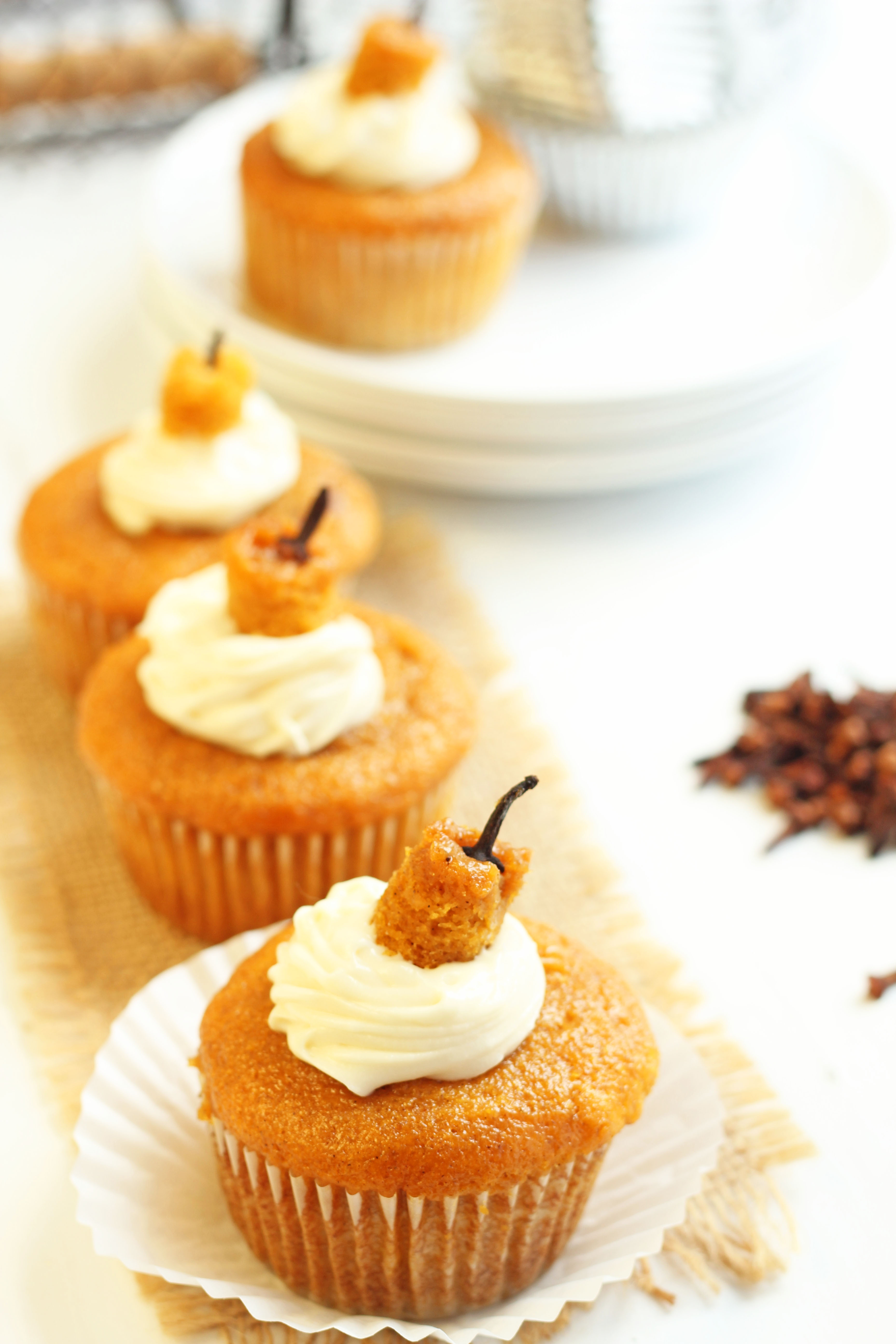 Cream Cheese Filled Pumpkin Cupcakes