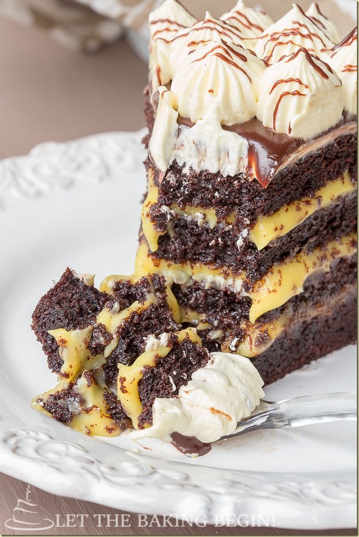 Custard Filled Chocolate Cake