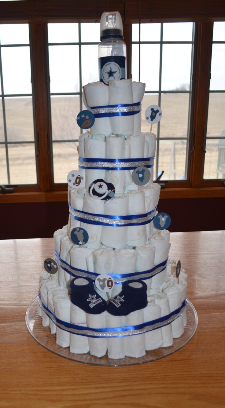 Dallas Cowboys Baby Shower Diaper Cake