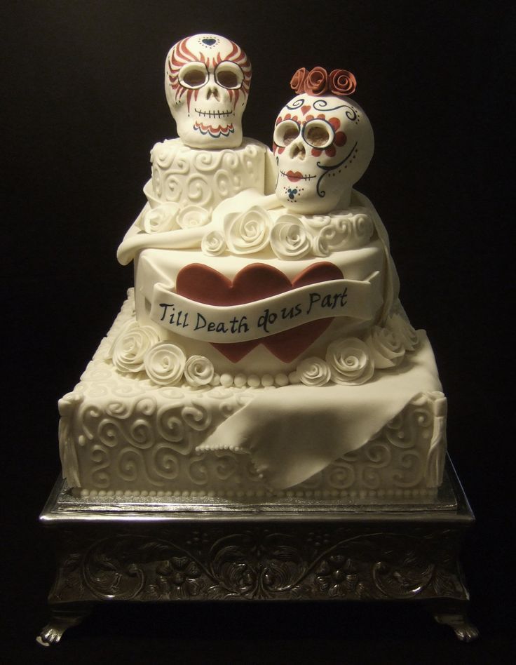 Day of the Dead Skull Wedding Cake