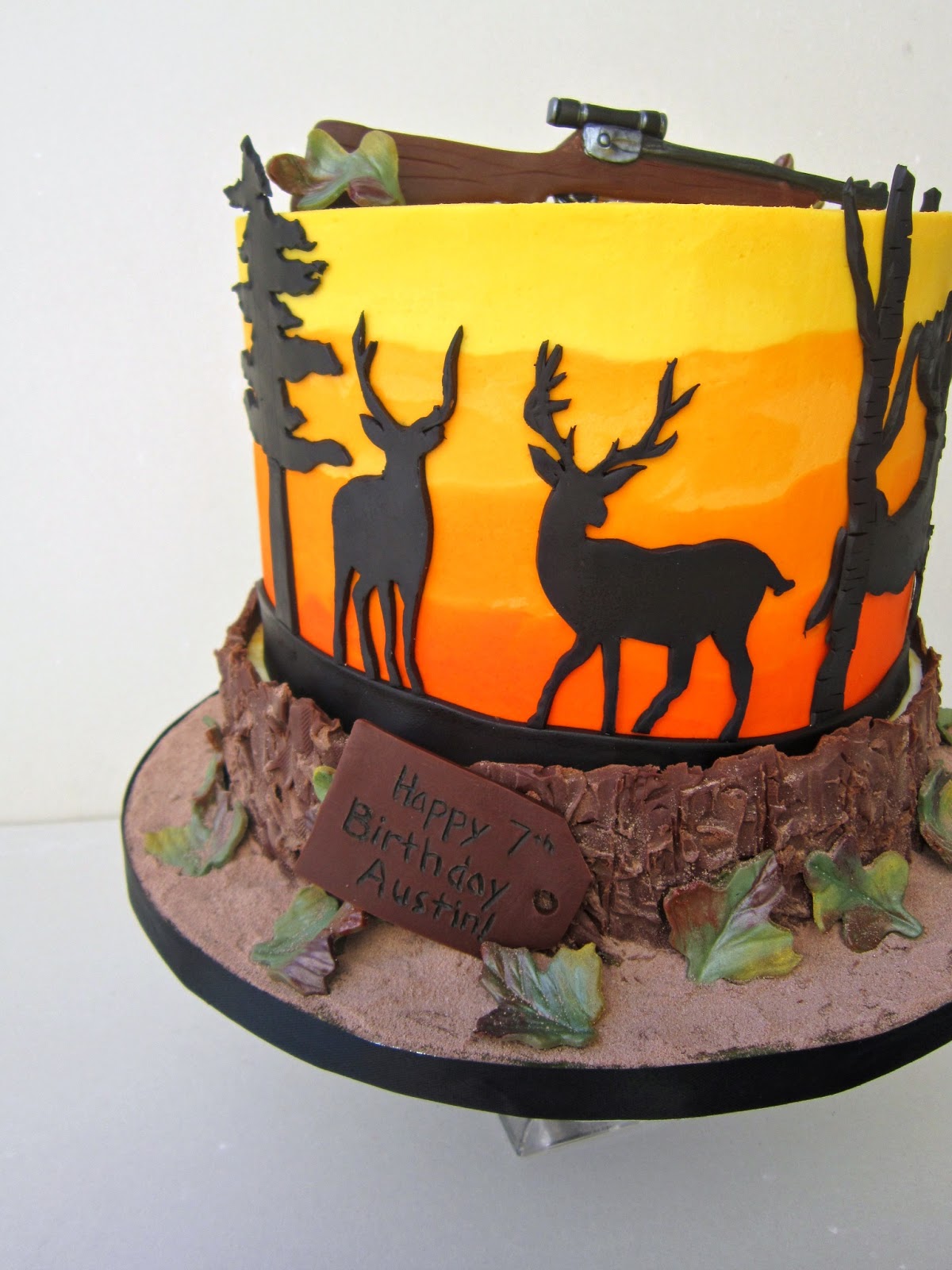 Deer Hunting Happy Birthday Cake