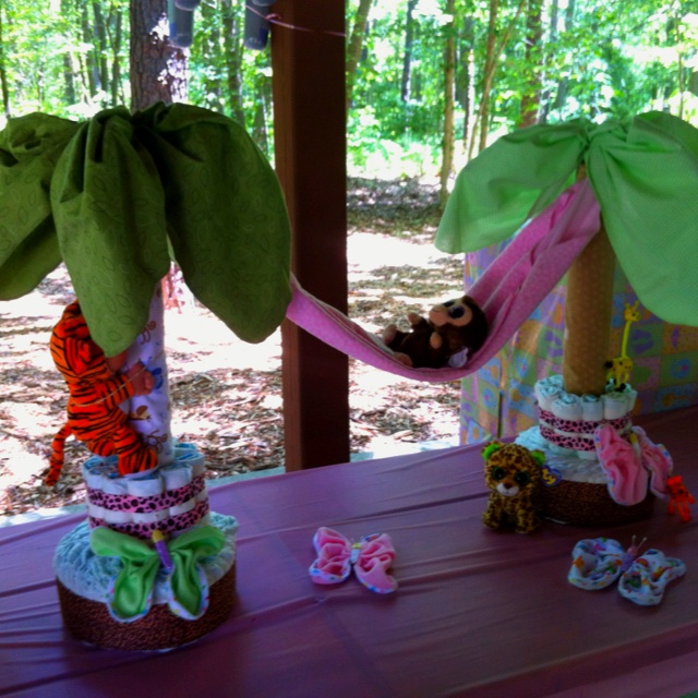 Diaper Cake with Palm Trees