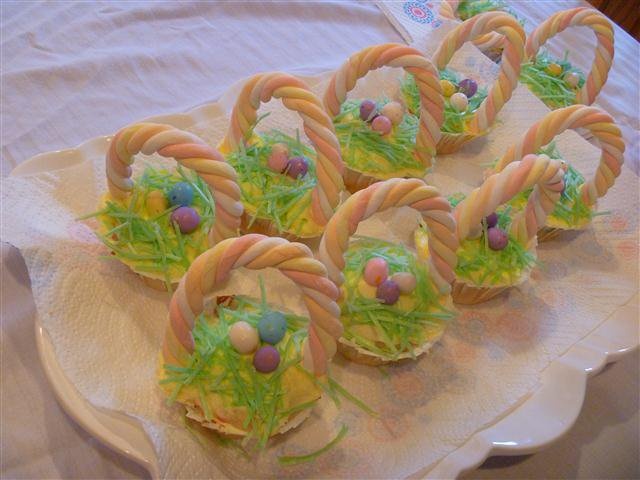 Easter Cupcakes with Edible Grass