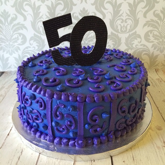 Elegant Blue and Purple Birthday Cakes