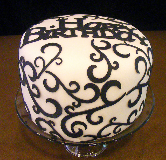 Elegant Happy Birthday Cake