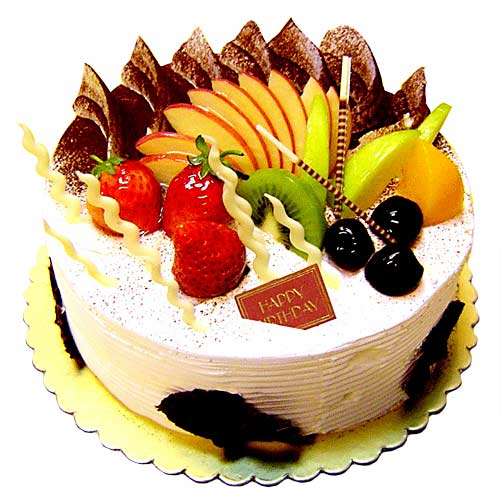 Fresh Fruit Birthday Cake