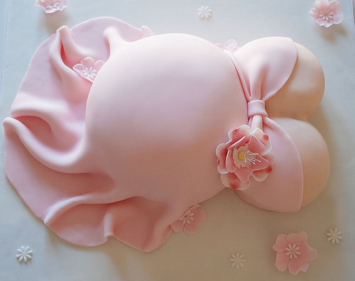 Girl Baby Shower Belly Cake