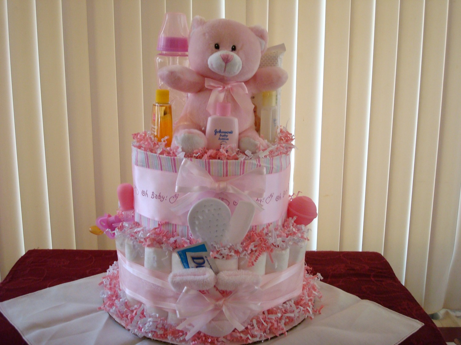 Girl Baby Shower Diaper Cake Ideas