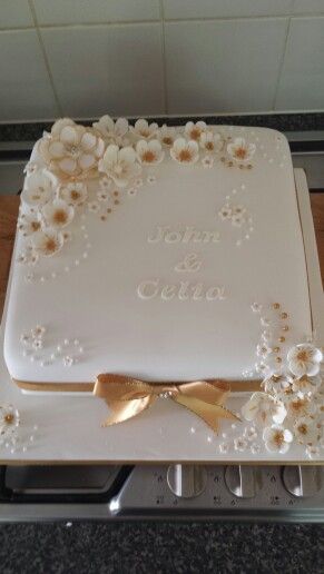 Golden Wedding Anniversary Sheet Cakes