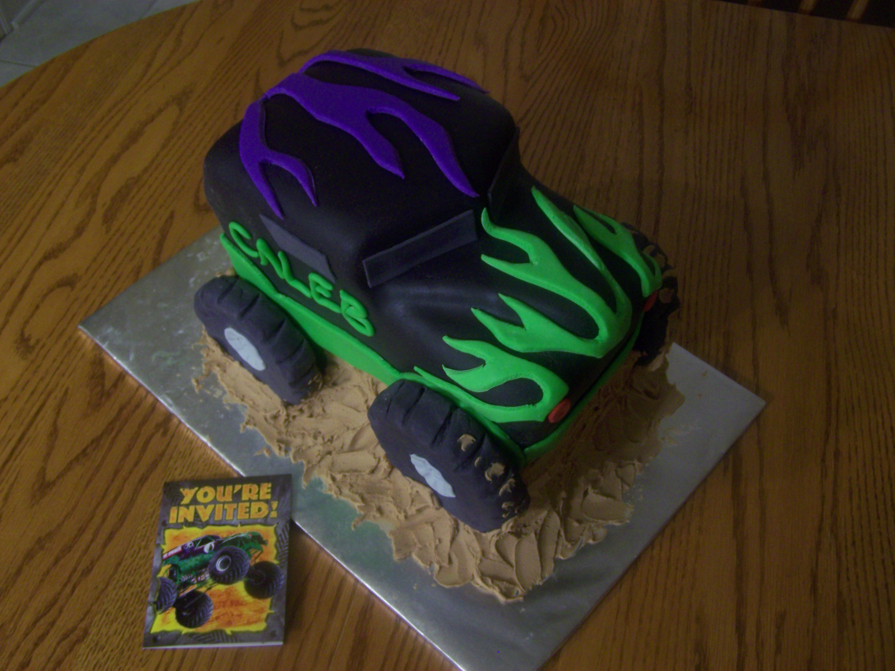 Grave Digger Monster Truck Cake