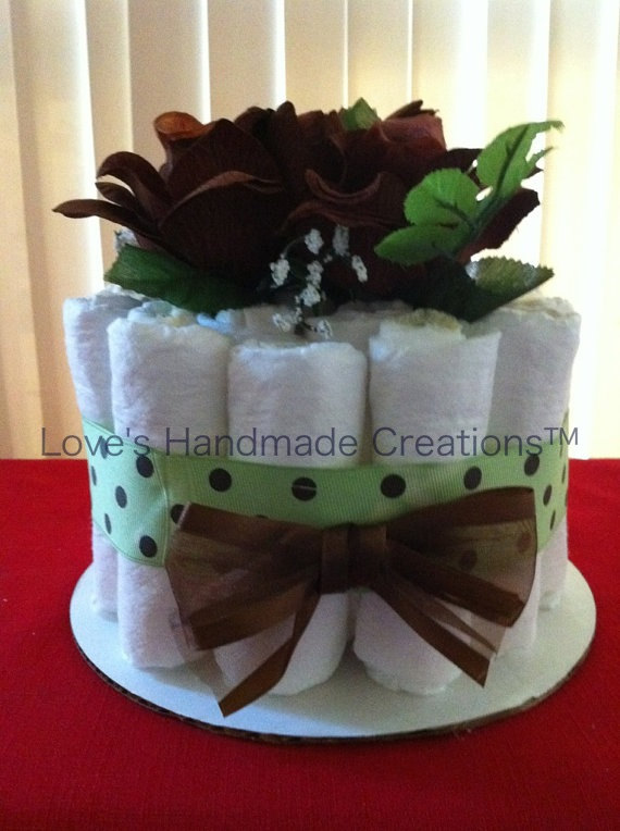 Green and Brown Diaper Cake Boy