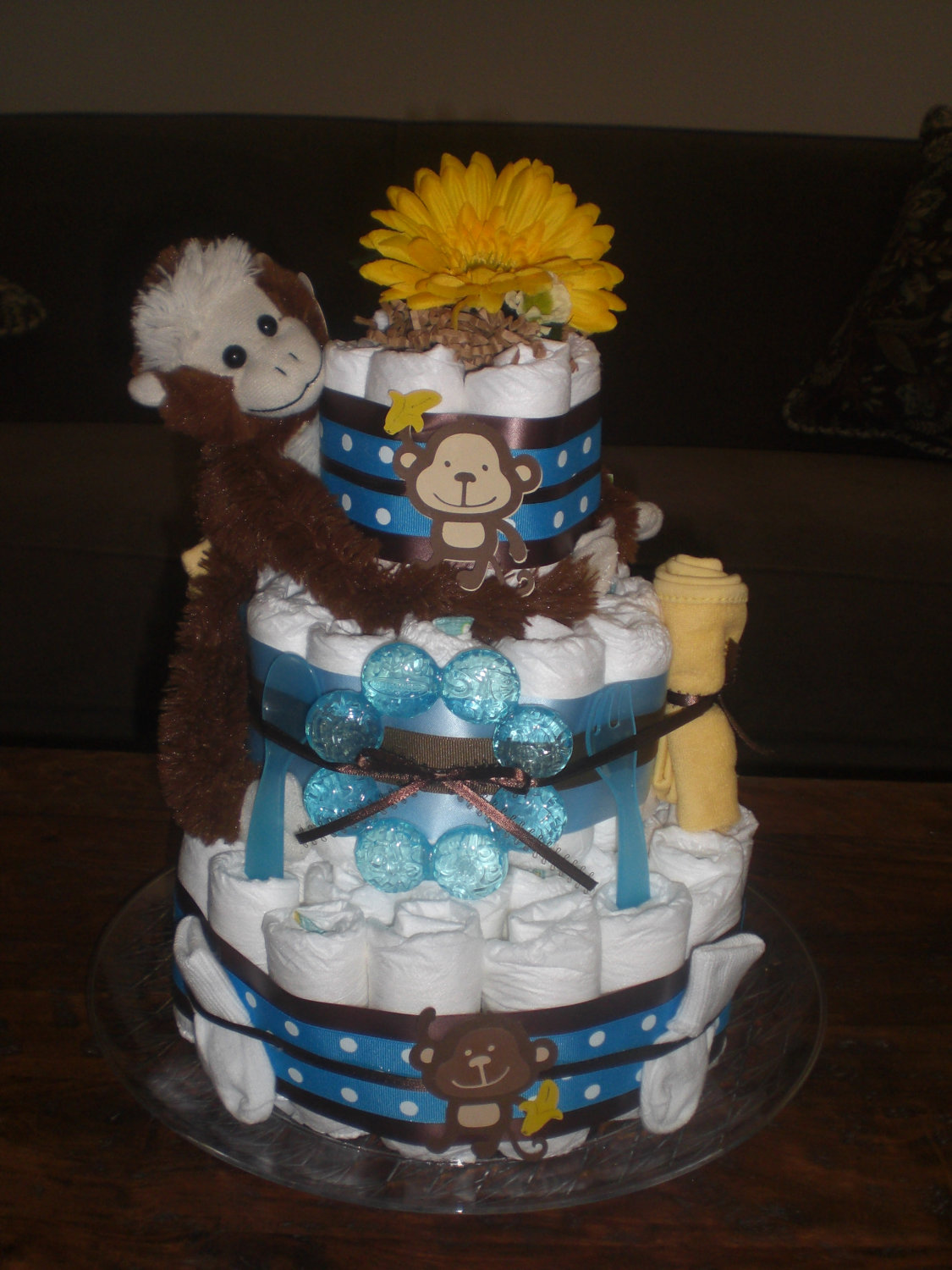 Jungle Theme Baby Shower Diaper Cake