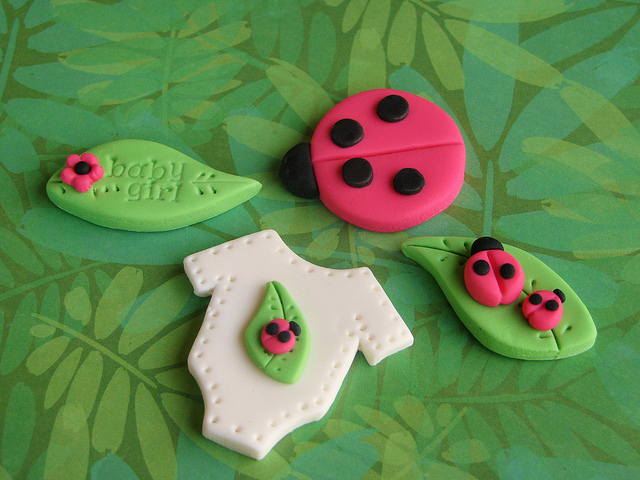 Ladybug Baby Shower Cupcake Toppers