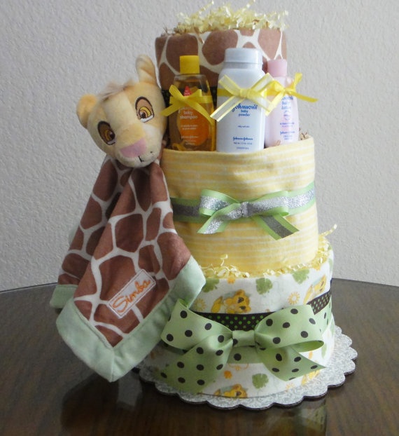 Lion King Baby Shower Diaper Cake