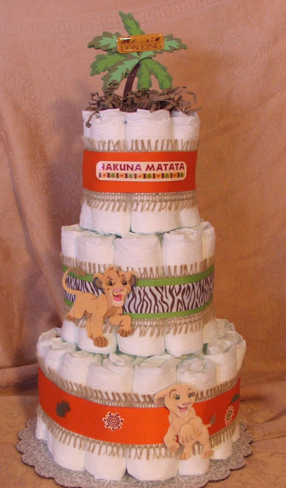 Lion King Baby Shower Diaper Cake