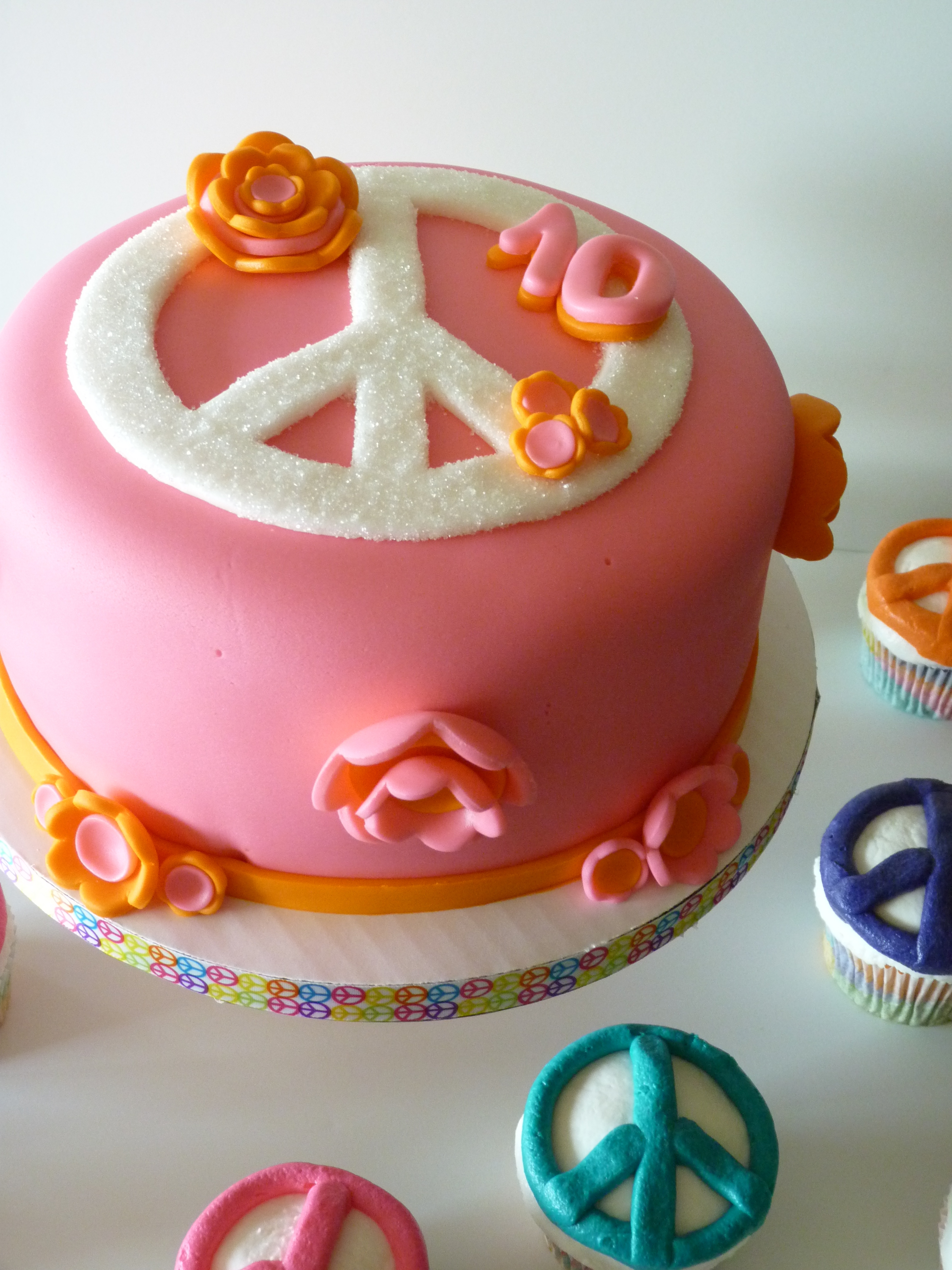 Love and Peace Sign Cake