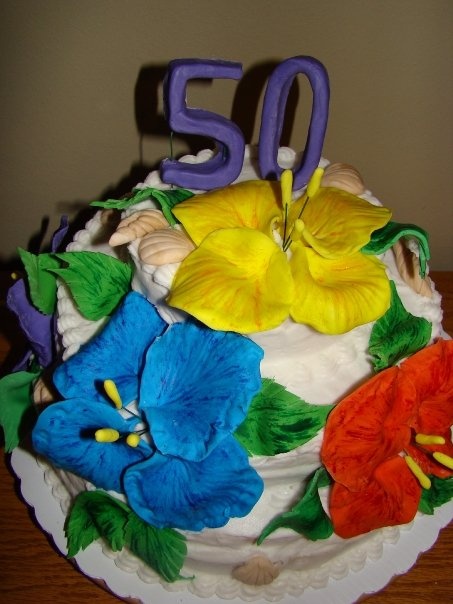 Luau 50th Birthday Cake