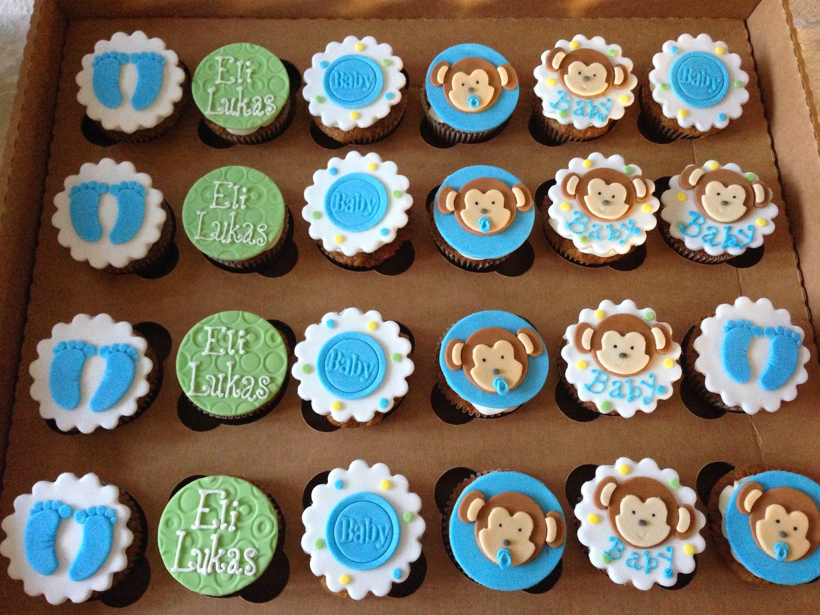 Monkey Baby Shower Cupcake Cake