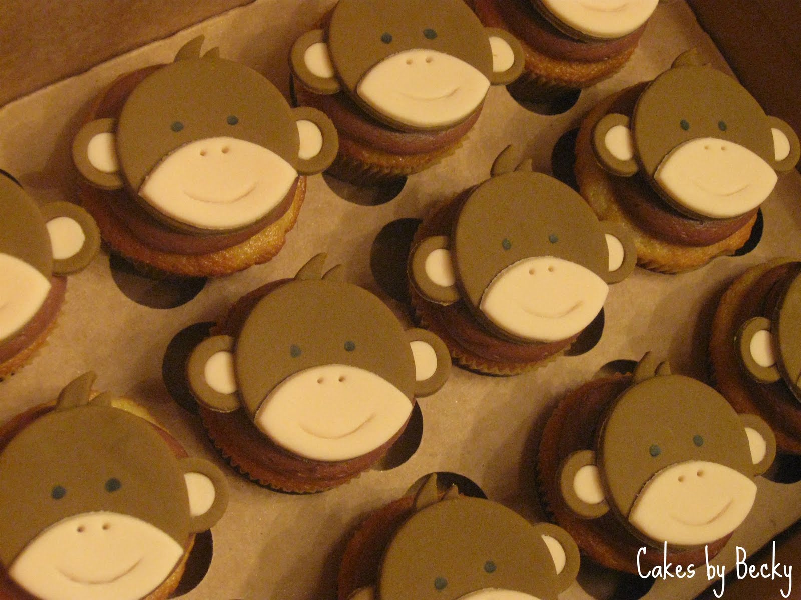 Monkey Baby Shower Cupcake Cake