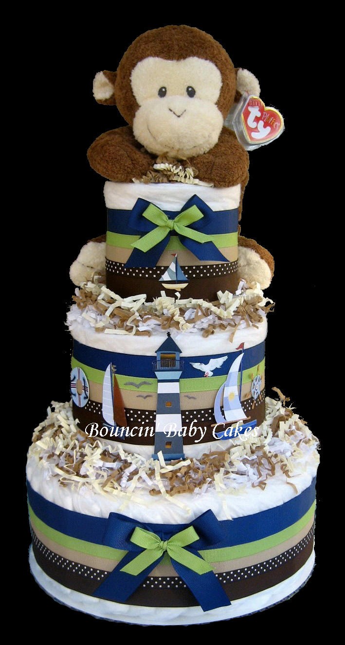 Monkey Baby Shower Diaper Cake