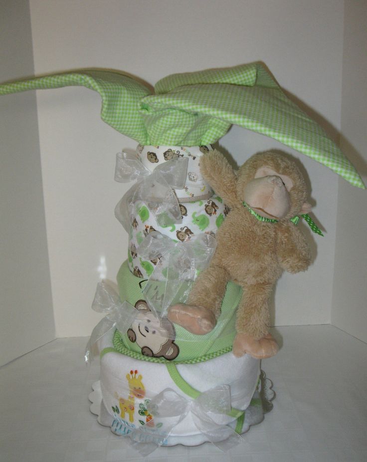 Monkey Tree Baby Shower Diaper Cake