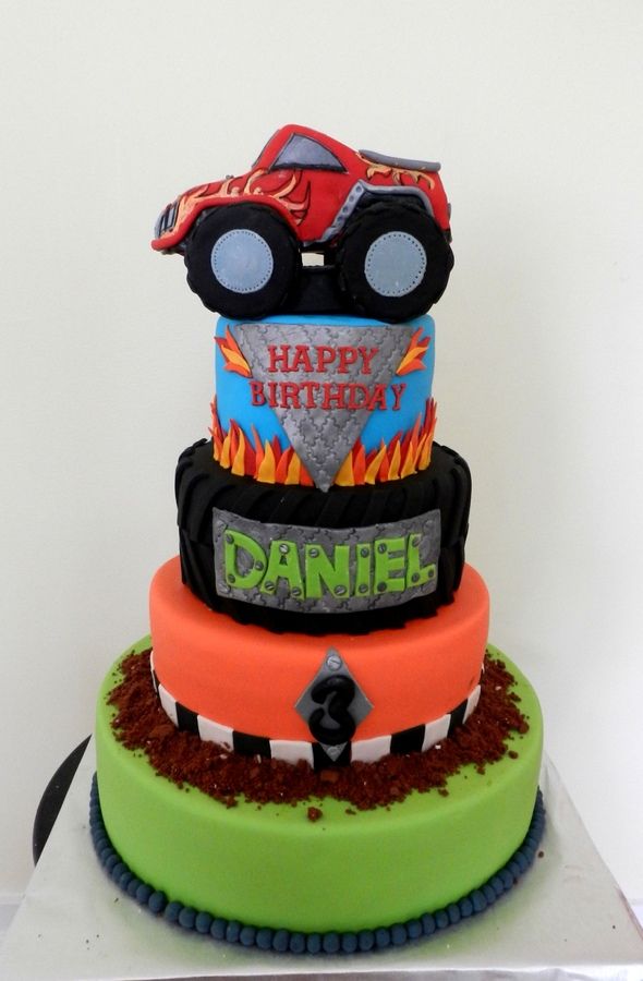 Monster Truck Birthday Cake