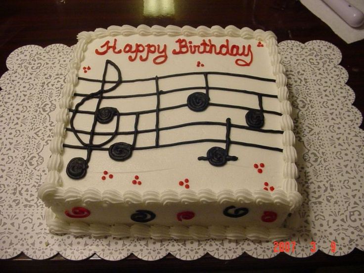 Music Note Birthday Cake