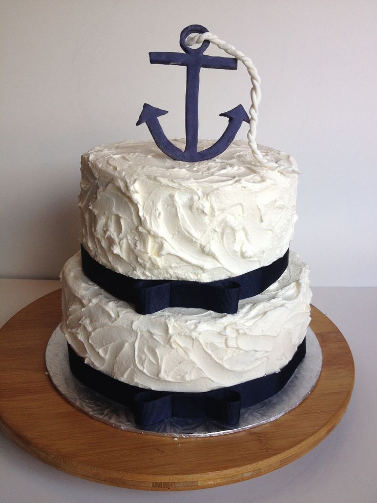 Nautical Anchor Wedding Cake