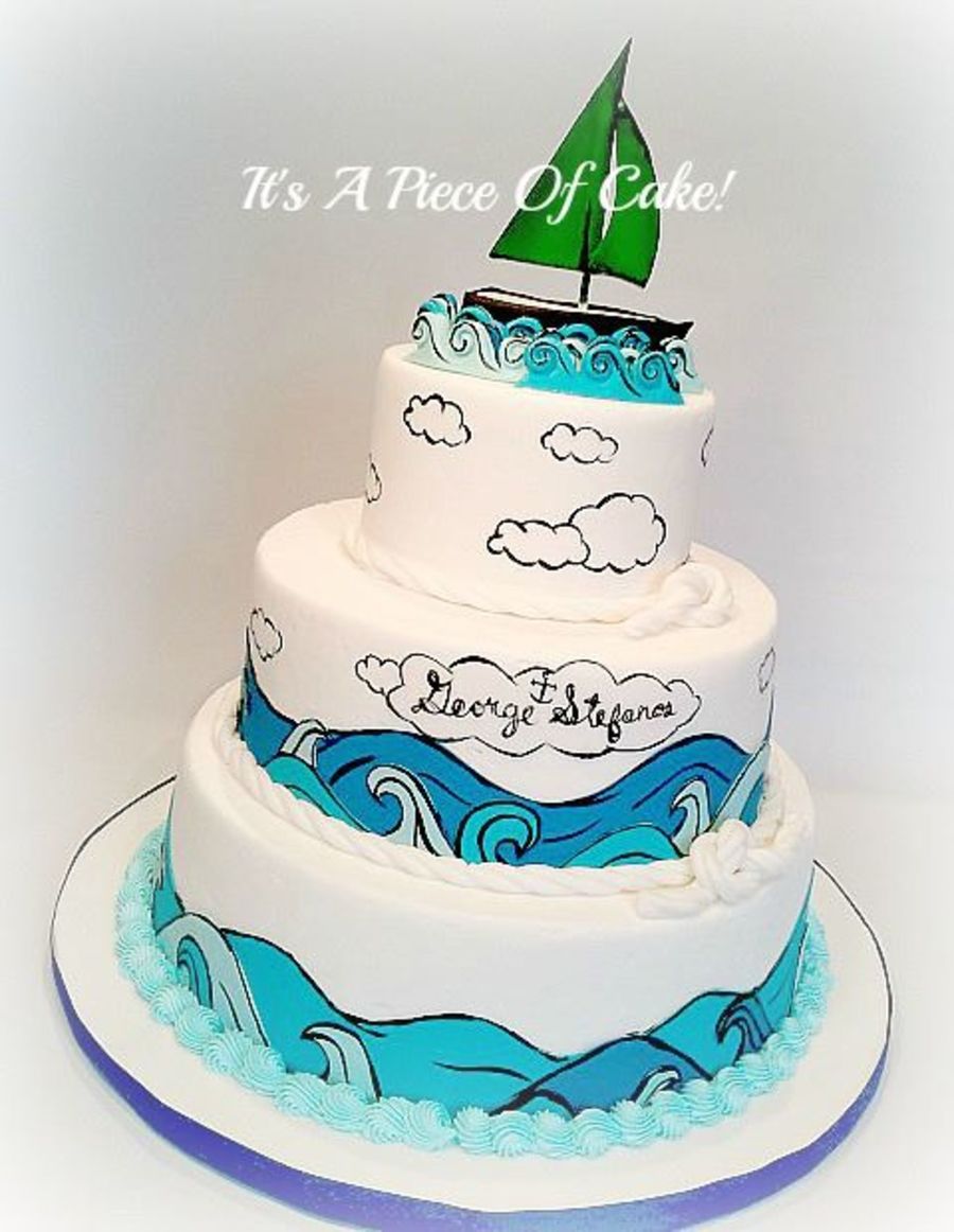 Nautical Buttercream Cake