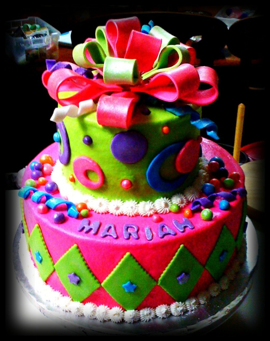 Neon Birthday Cake