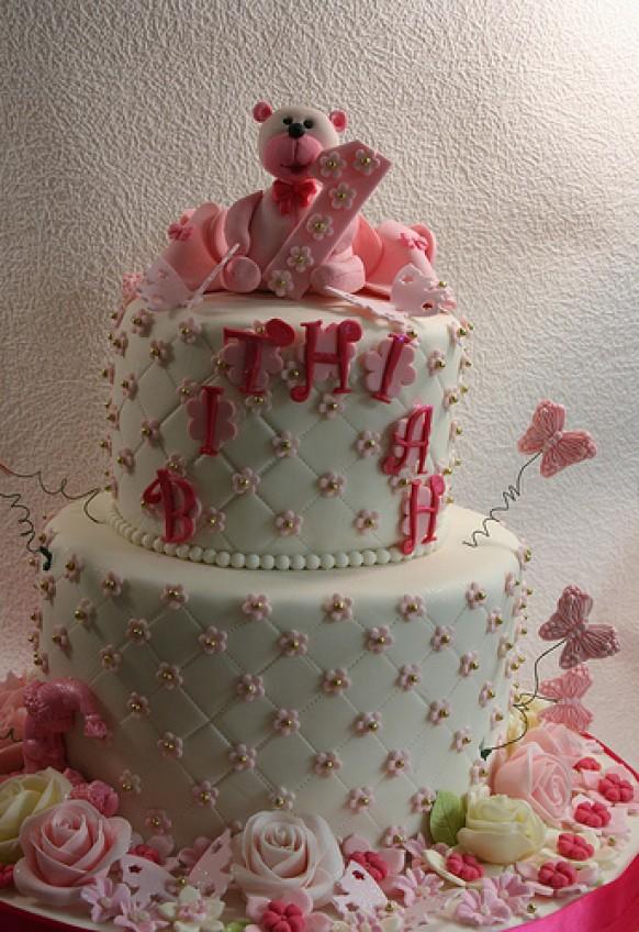 One Year Old Girl Birthday Cake