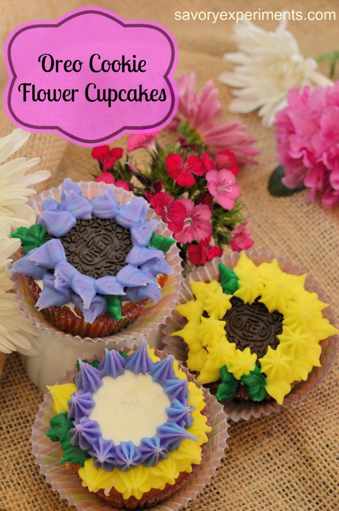 Oreo Cookie Flower Cupcakes