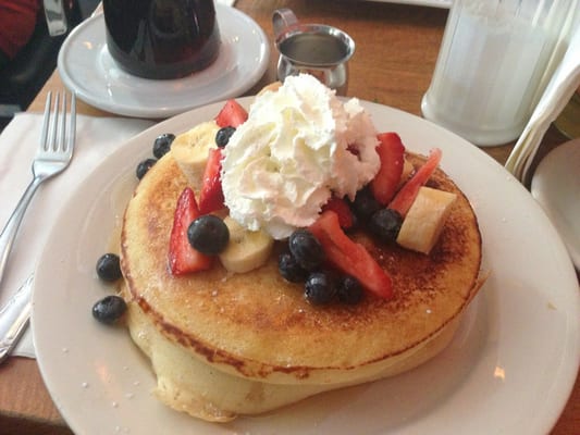 Pancakes with Whipped Cream and Fruit